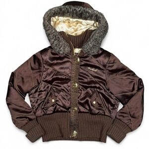 Y2K South Pole satin puffer jacket